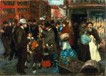 Cityscape Painting - Hester street George luks cityscape scenes commercial